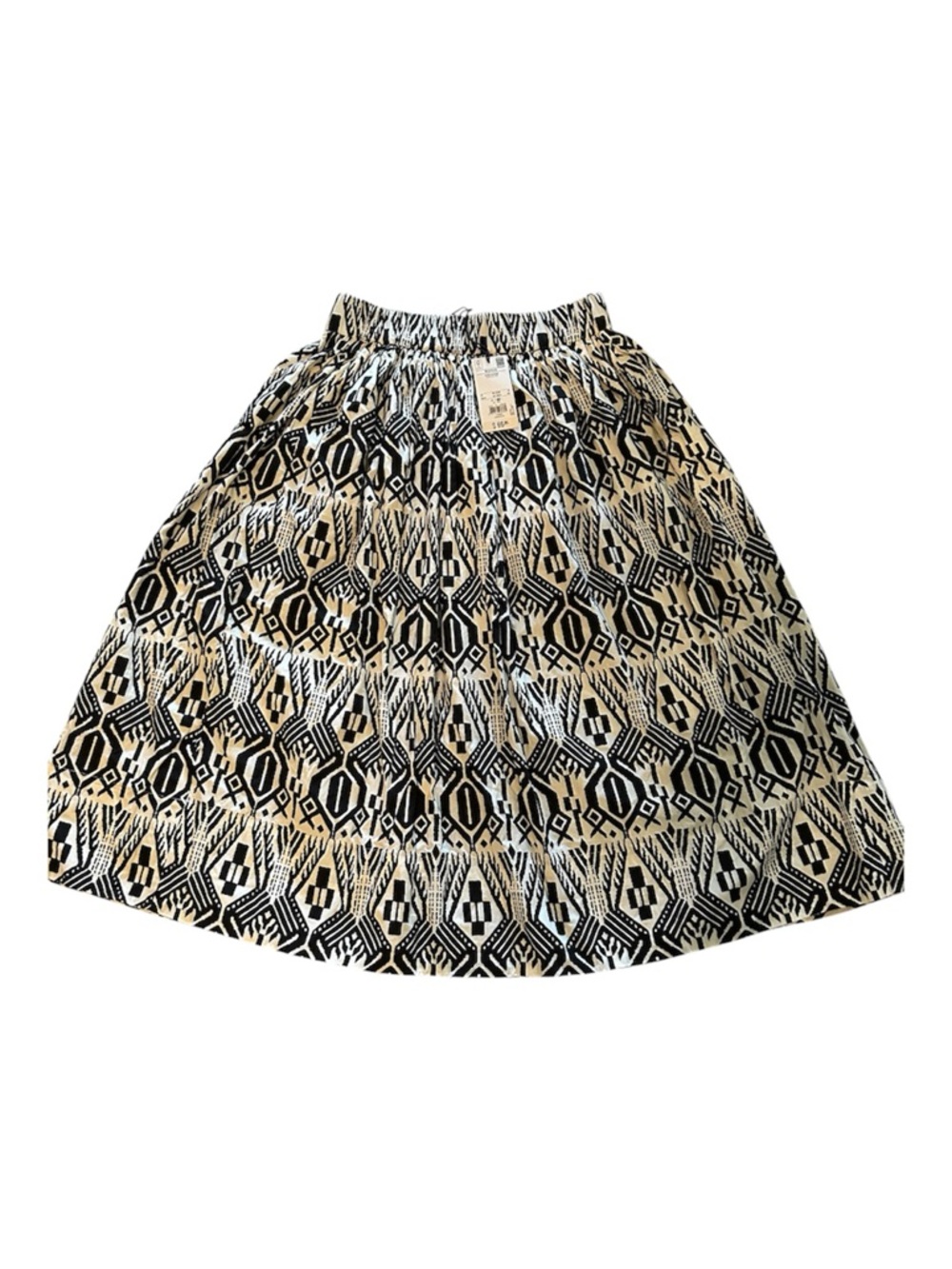 Piombo Black and White Geometric A-Line Skirt